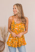 Take My Sorrows Floral Tank- Golden Yellow