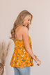 Take My Sorrows Floral Tank- Golden Yellow