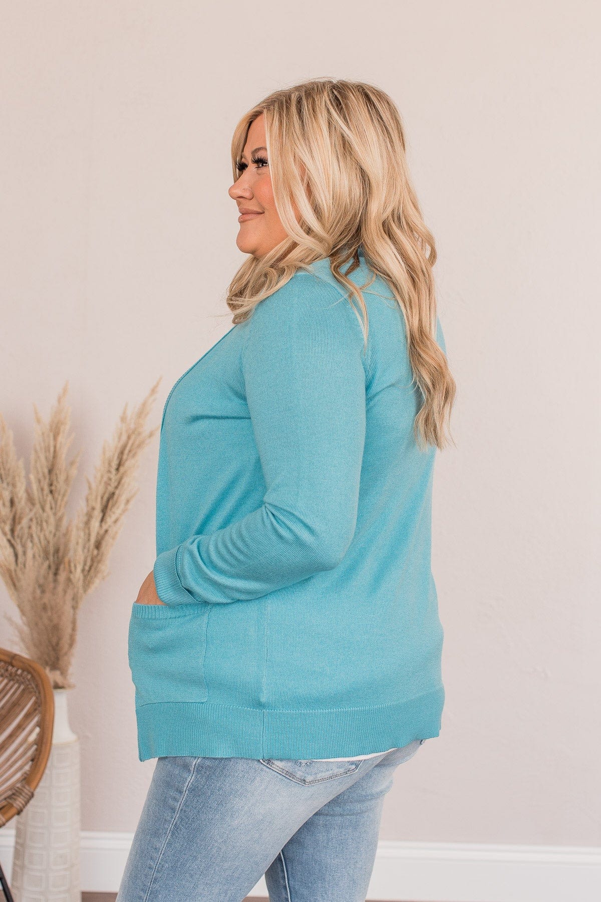 Dance Under The Stars Lightweight Cardigan- Deep Aqua