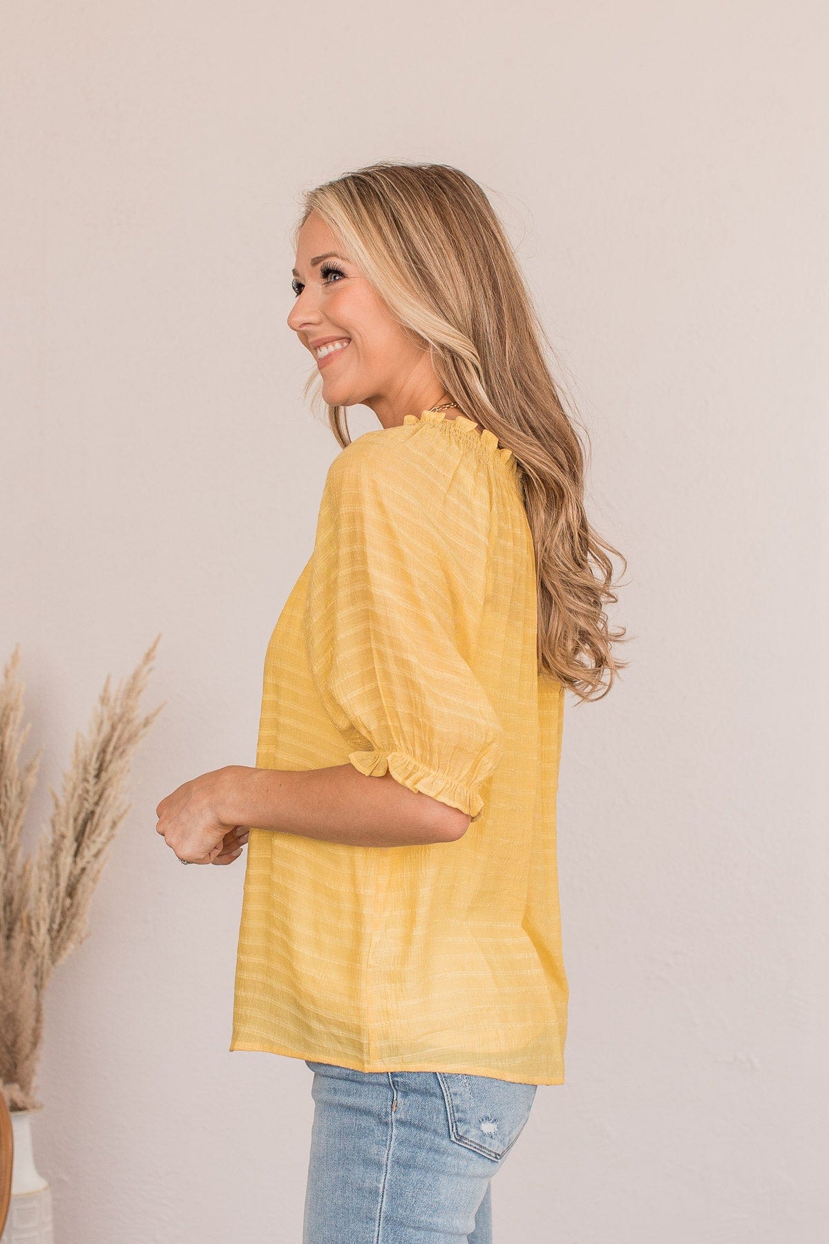 Sunshine Of Your Love Off The Shoulder Blouse- Yellow