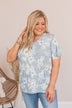 Clear Skies Ahead Peplum Top- Light Blue