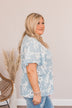 Clear Skies Ahead Peplum Top- Light Blue