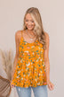 Take My Sorrows Floral Tank- Golden Yellow