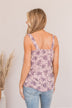 Floral Happiness Pleated Tank Top- Lavender