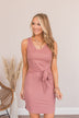 Power Of Belief Ribbed Dress- Mauve