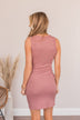 Power Of Belief Ribbed Dress- Mauve