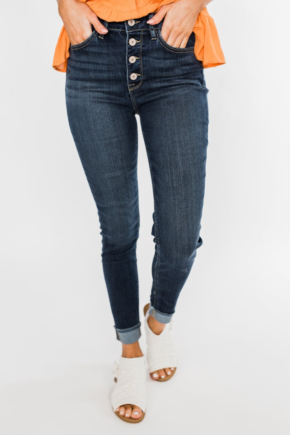 KanCan Button Fly Jeans- Denise Wash