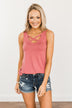 Places to Go Criss Cross Tank Top- Berry