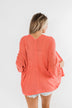 Waiting On A Miracle Knitted Cardigan- Dark Coral