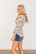 Forever Loved Floral Blouse- Light Taupe