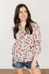 Forever Loved Floral Blouse- Light Taupe