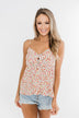 Better Than I Was Floral Bow Tie Tank Top- Ivory Multi