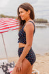 Soul Full Of Sunshine Knot Tankini Top- Navy Stars