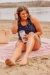 Soul Full Of Sunshine Knot Tankini Top- Navy Stars