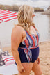Beach Party One-Piece Swimsuit- Navy Stripes