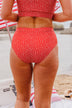 Poolside Perfection Mid-Rise Swim Bottoms- Red