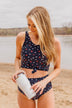 Soul Full Of Sunshine Knot Tankini Top- Navy Stars