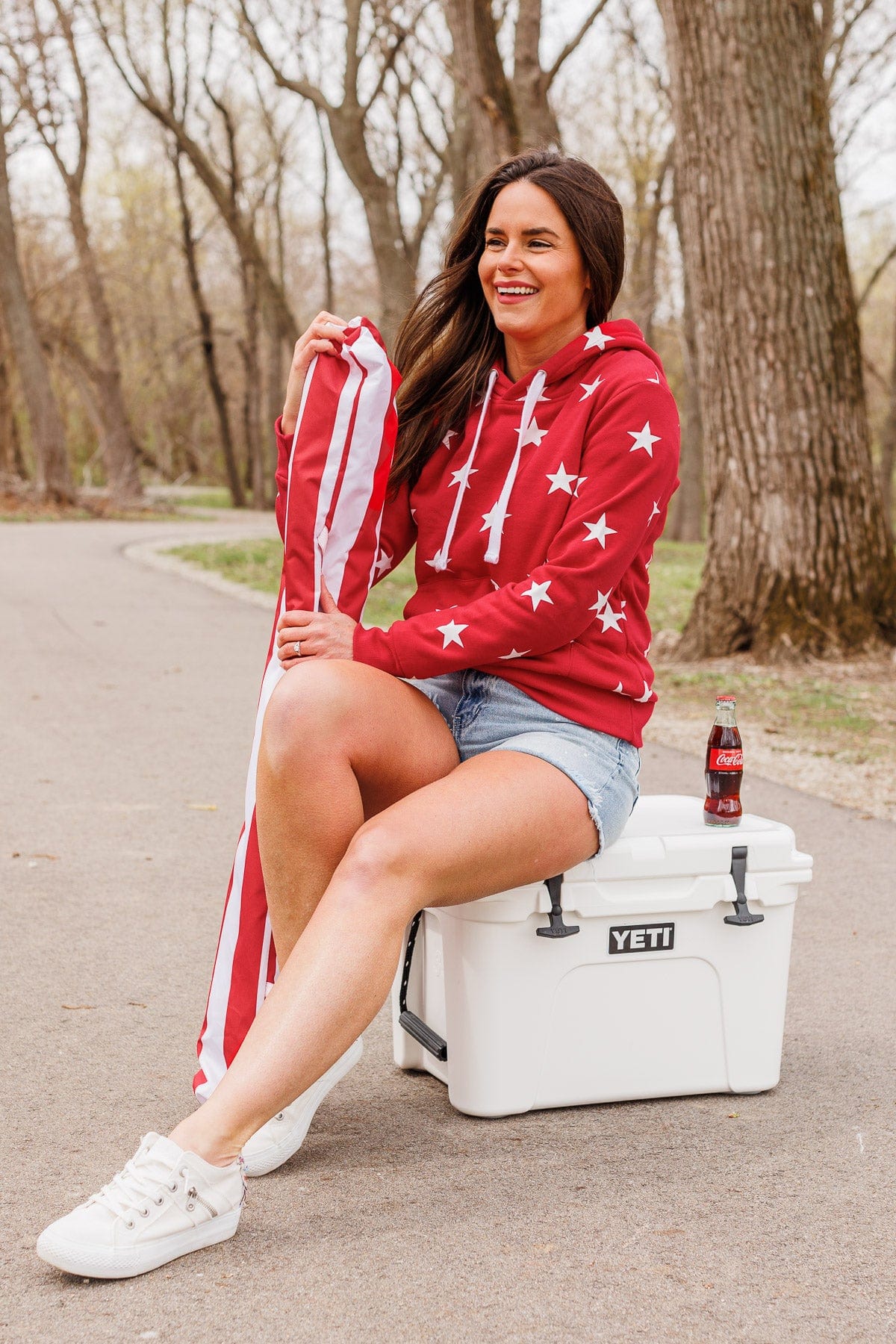 Be A Star Drawstring Hoodie- Red – The Pulse Boutique