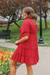 Independently Me Floral Dress- Red