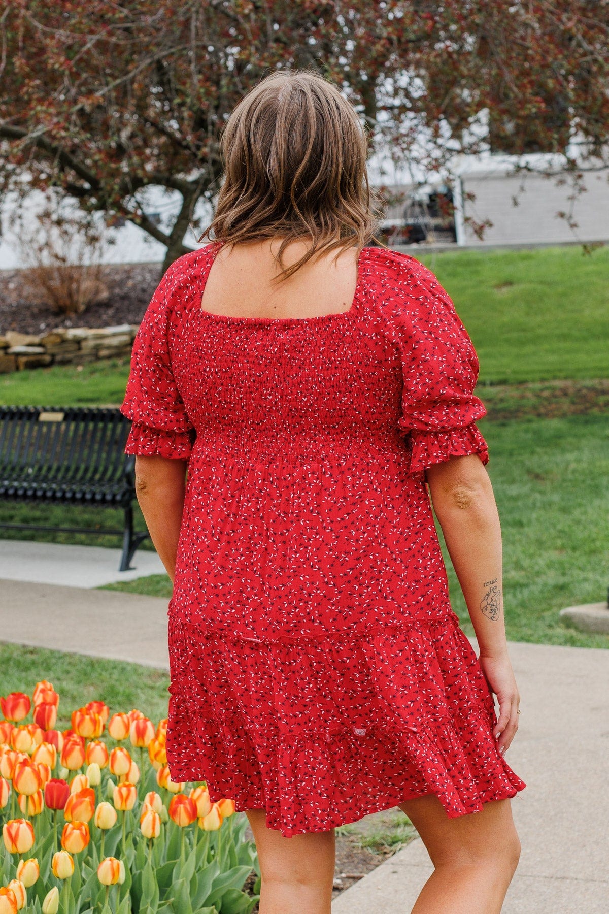 Independently Me Floral Dress- Red
