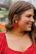 Bursting With Pride Dangle Earrings- Red & Gold