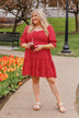 Independently Me Floral Dress- Red