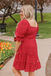 Independently Me Floral Dress- Red