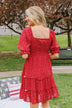 Independently Me Floral Dress- Red