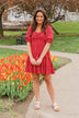 Independently Me Floral Dress- Red