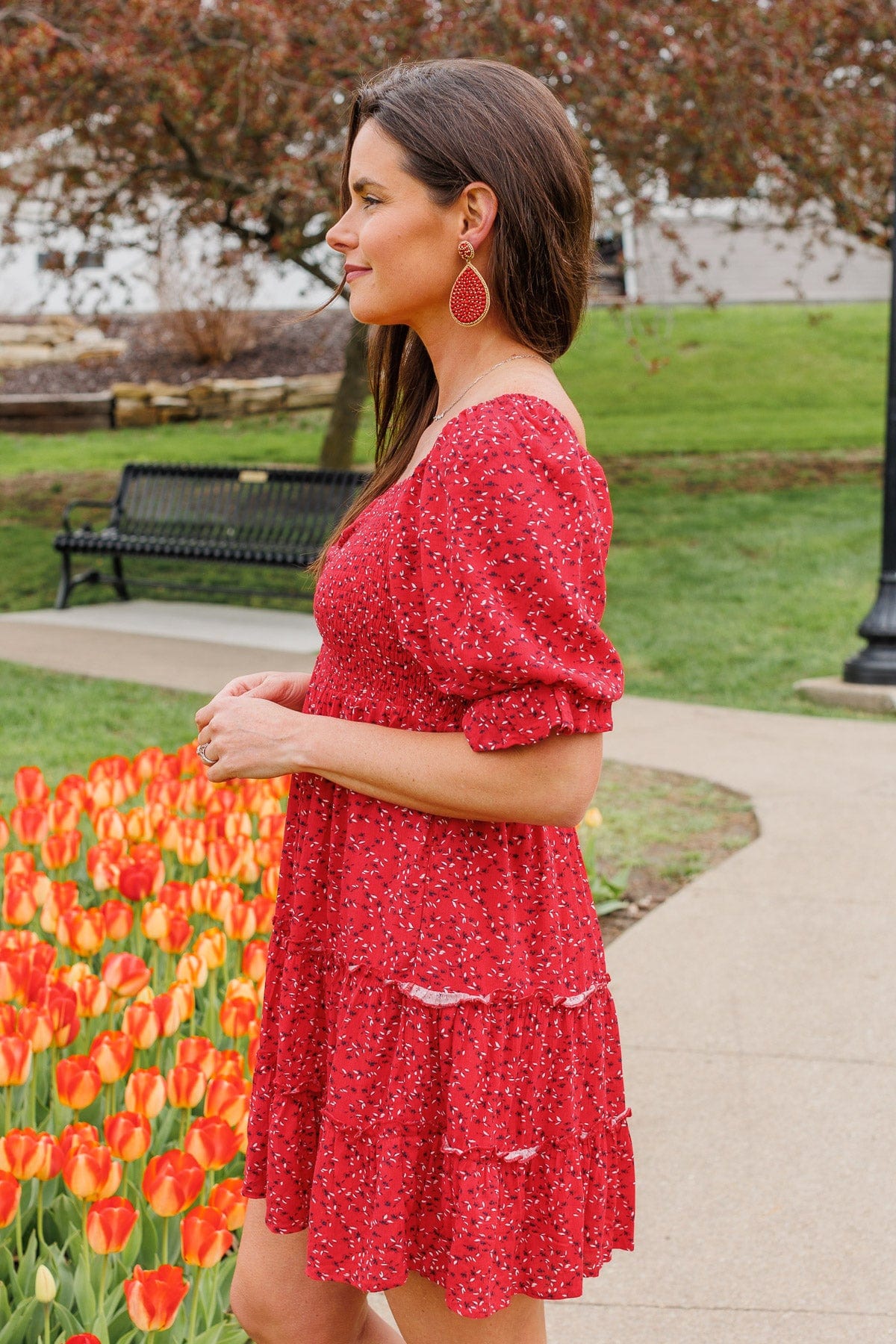 Independently Me Floral Dress- Red