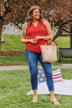Owns My Heart V-Neck Tank Top- Red