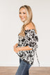 Cherished Memories Floral Blouse- Black & Ivory