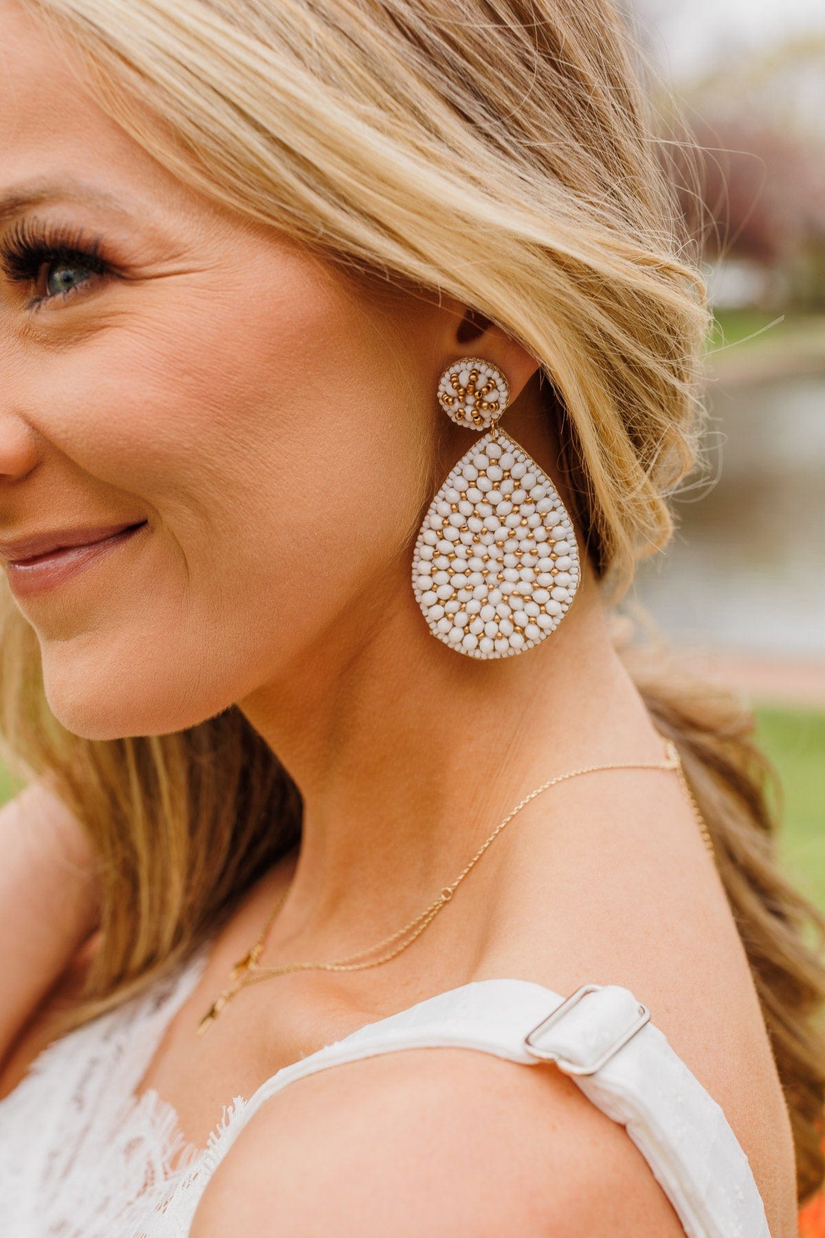 Bright In The Sky Dangle Earrings- Ivory