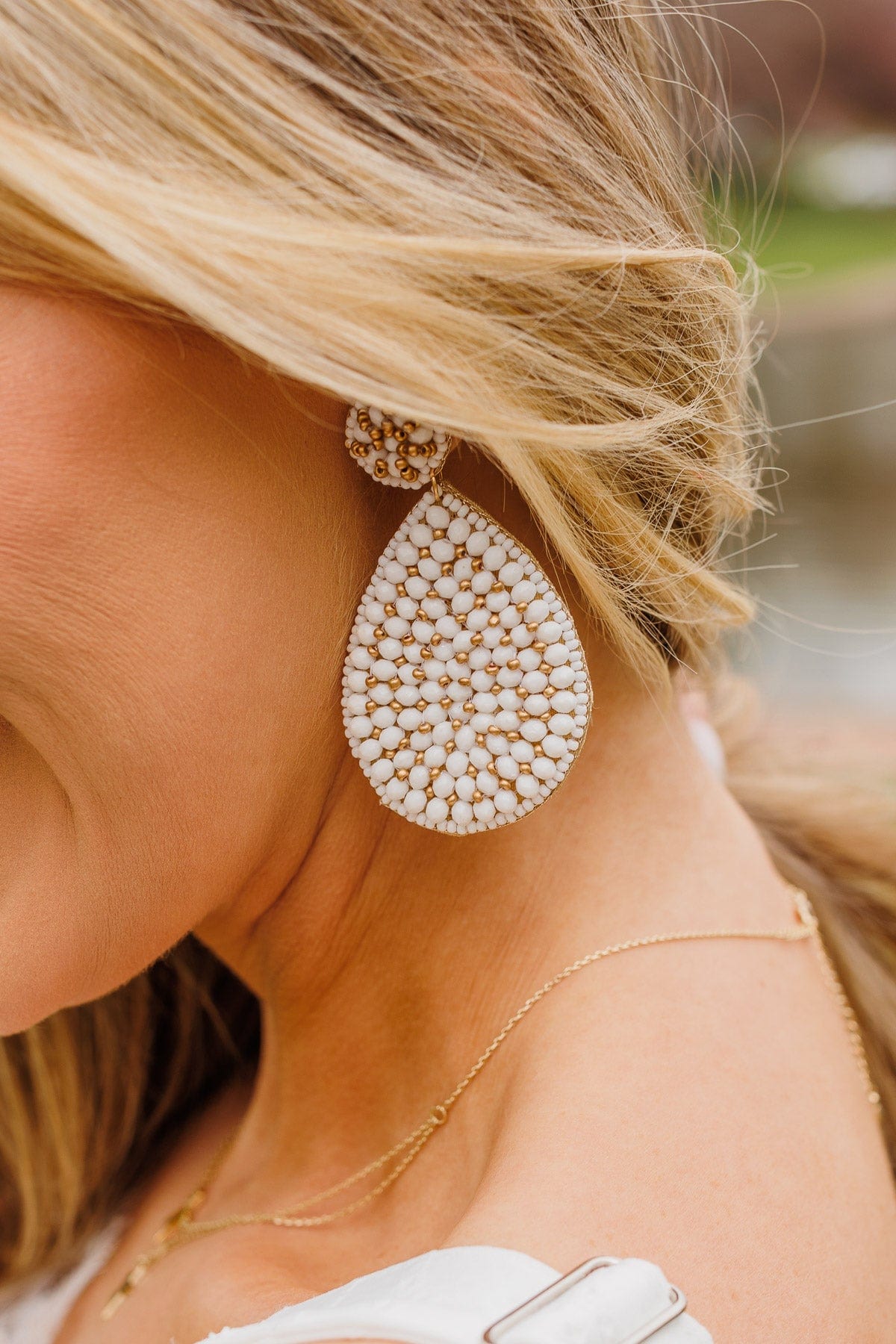 Bright In The Sky Dangle Earrings- Ivory