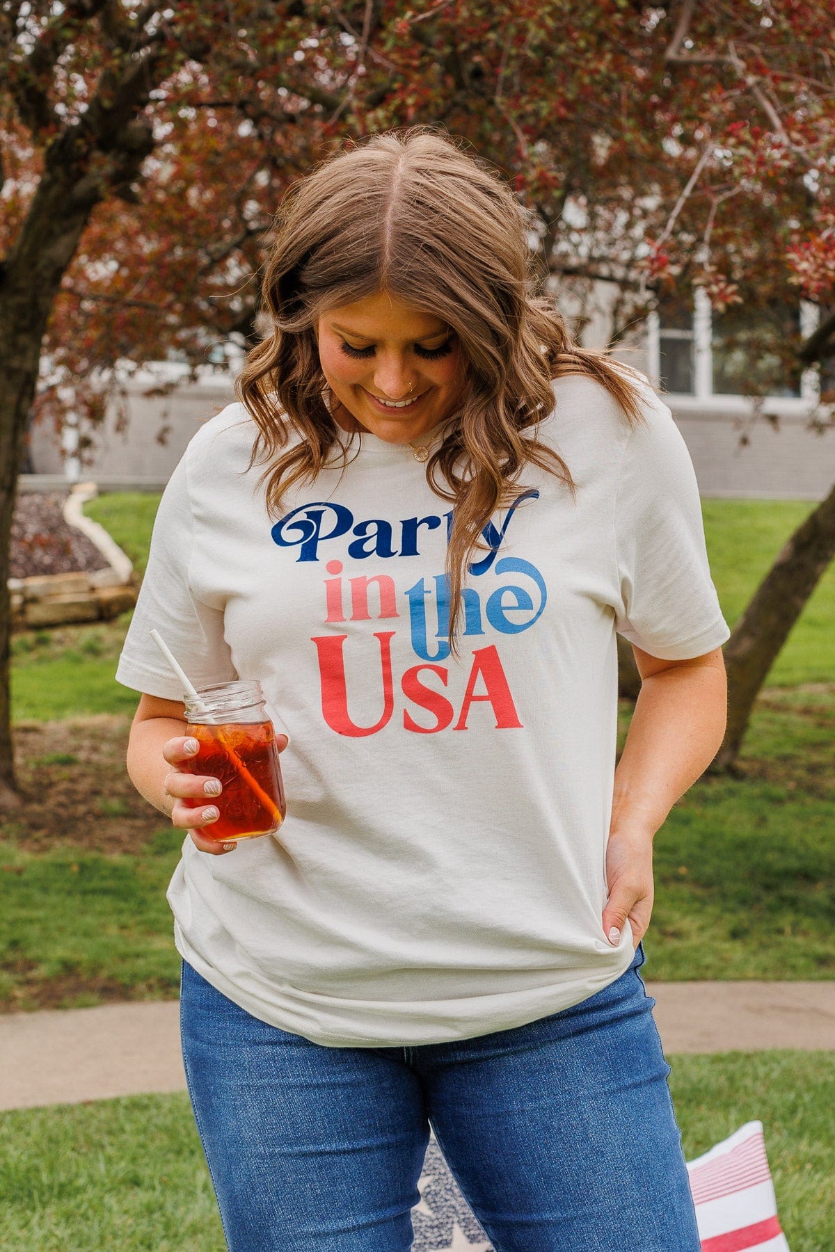 "Party In The USA" Graphic Tee- Cream