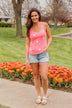 American Spirit Racerback Tank Top- Neon Pink
