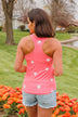 American Spirit Racerback Tank Top- Neon Pink