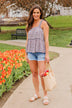 Freedom Blooms Floral Tank- Navy