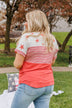 Ringing Freedom Color Block Top- Hot Coral