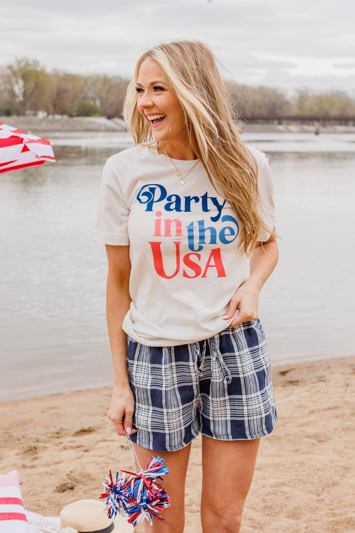 "Party In The USA" Graphic Tee- Cream