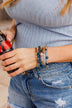 Dazzling Smiles Stackable Bracelet Set- Navy & Gold