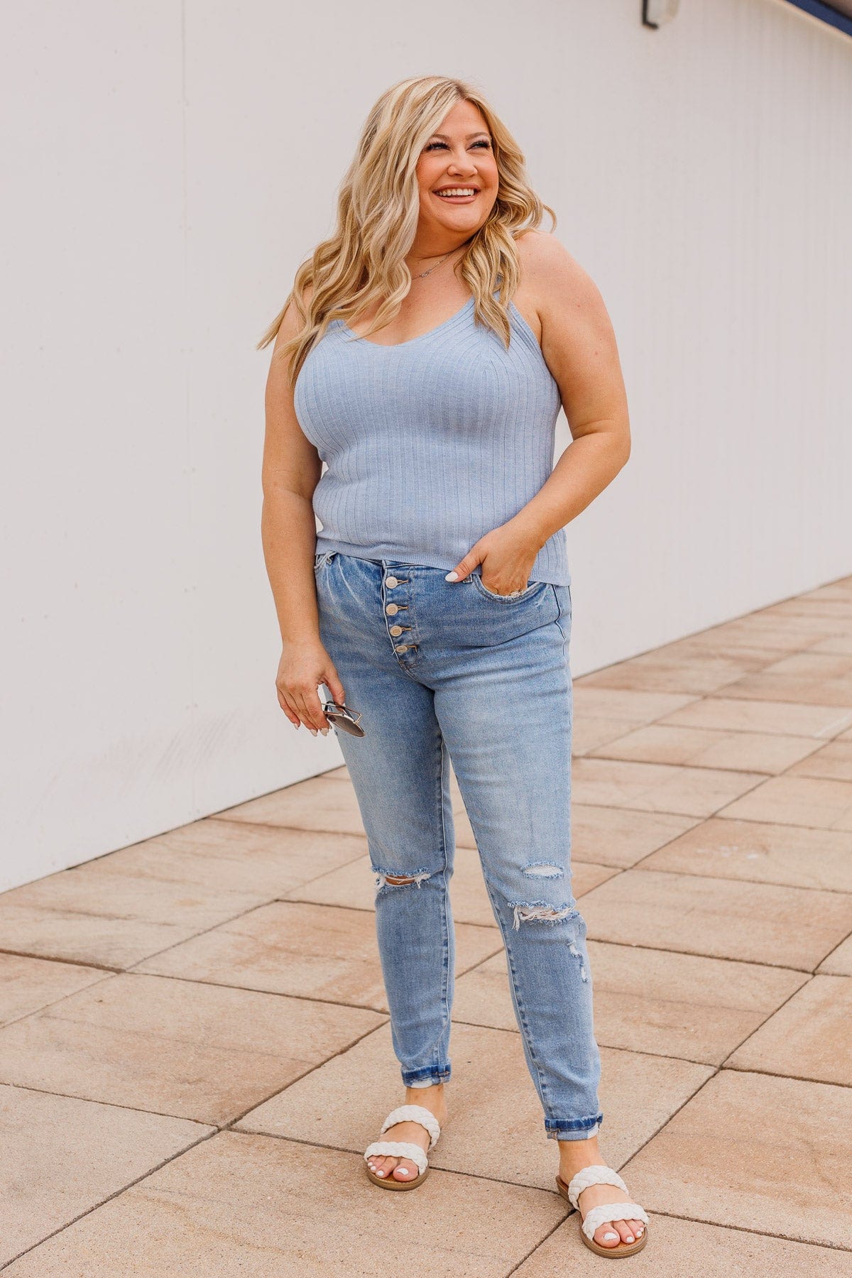 Dreaming Of This Ribbed Tank Top- Periwinkle