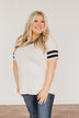 Keep It Simple Varsity Stripe Top- Heather Grey & Black