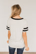 Keep It Simple Varsity Stripe Top- Heather Grey & Black