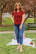 Free To Shine V-Neck Pocket Top- Red