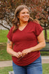 Free To Shine V-Neck Pocket Top- Red