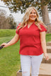 Stand For What's Right V-Neck Top- Red
