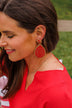 Bright In The Sky Dangle Earrings- Red