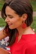 Bright In The Sky Dangle Earrings- Red