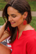 Bright In The Sky Dangle Earrings- Red